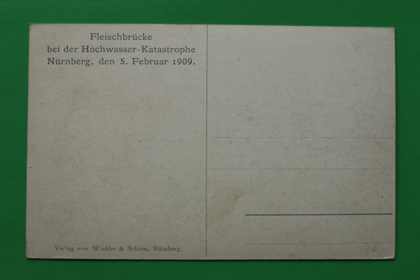 AK Nürnberg / 5. Februar 1909 / Fleischbrücke / Geschäfte / Hochwasser Katastrophe
